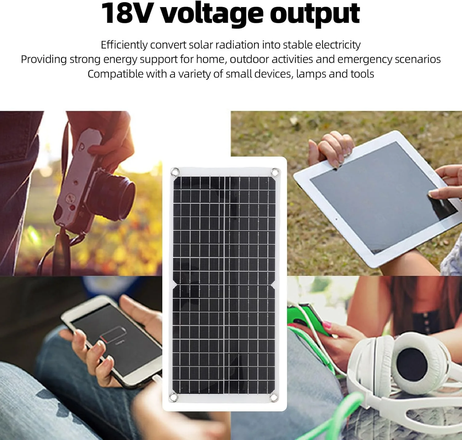 پنل خورشیدی مونوکریستال انعطاف پذیر 17 وات 18 ولت 0.94 آمپر با پورت USB برای کمپینگ، خودرو، قایق، دریایی، کنترلر شارژ برای RV در فضای باز، تریلر، کمپینگ، دریایی، خارج از شبکه، خانه