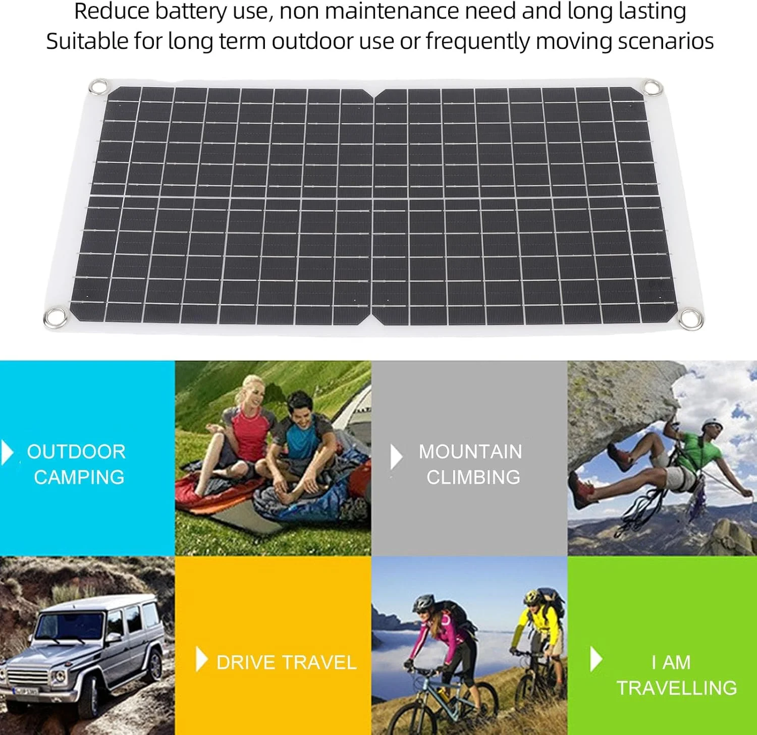 پنل خورشیدی مونوکریستال انعطاف پذیر 17 وات 18 ولت 0.94 آمپر با پورت USB برای کمپینگ، خودرو، قایق، دریایی، کنترلر شارژ برای RV در فضای باز، تریلر، کمپینگ، دریایی، خارج از شبکه، خانه