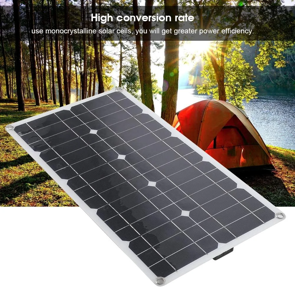 پنل خورشیدی انعطاف پذیر 24 واتی با پورت USB دوتایی، ضد آب IP65، فوق العاده نازک، مونوکریستال، شارژر اضطراری برای خودرو، قایق تفریحی و فضای باز پنل خورشیدی انعطاف پذیر 24 واتی با پورت USB دوتایی، ضد آب IP65، فوق العاده نازک، مونوکریستال، شارژر اضطراری برای خودرو، قایق تفریحی و فضای باز