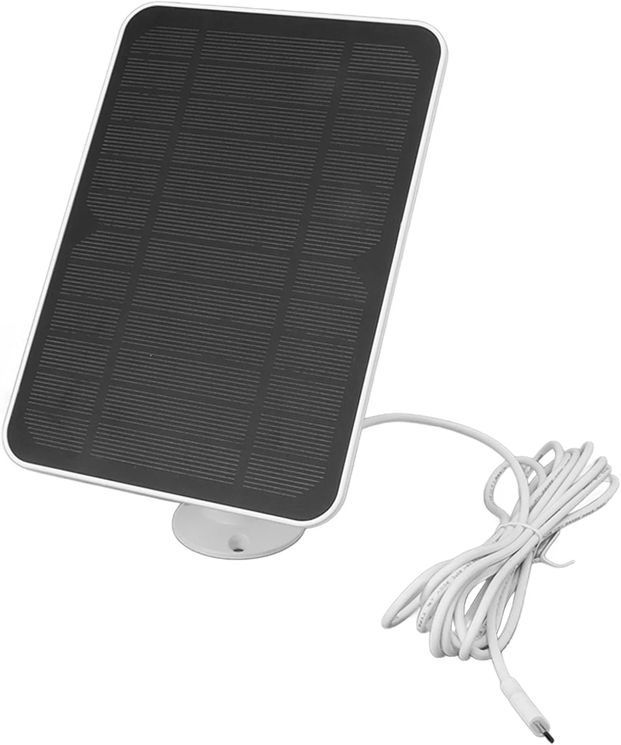 پنل خورشیدی Airshi، ضد آب IP65، سیلیکون مونوکریستالی ABS خورشیدی 4 وات 5 ولت نصب آسان براکت 360 درجه برای دوربین امنیتی (سفید)