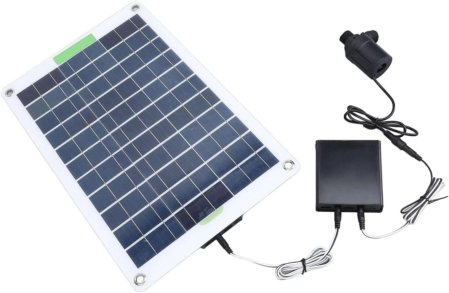 کیت پنل خورشیدی 100 واتی Dpofirs، پمپ فواره آب خورشیدی، به همراه جعبه ذخیره انرژی، برای حوضچه پرندگان، حوض باغ و حوض ماهی