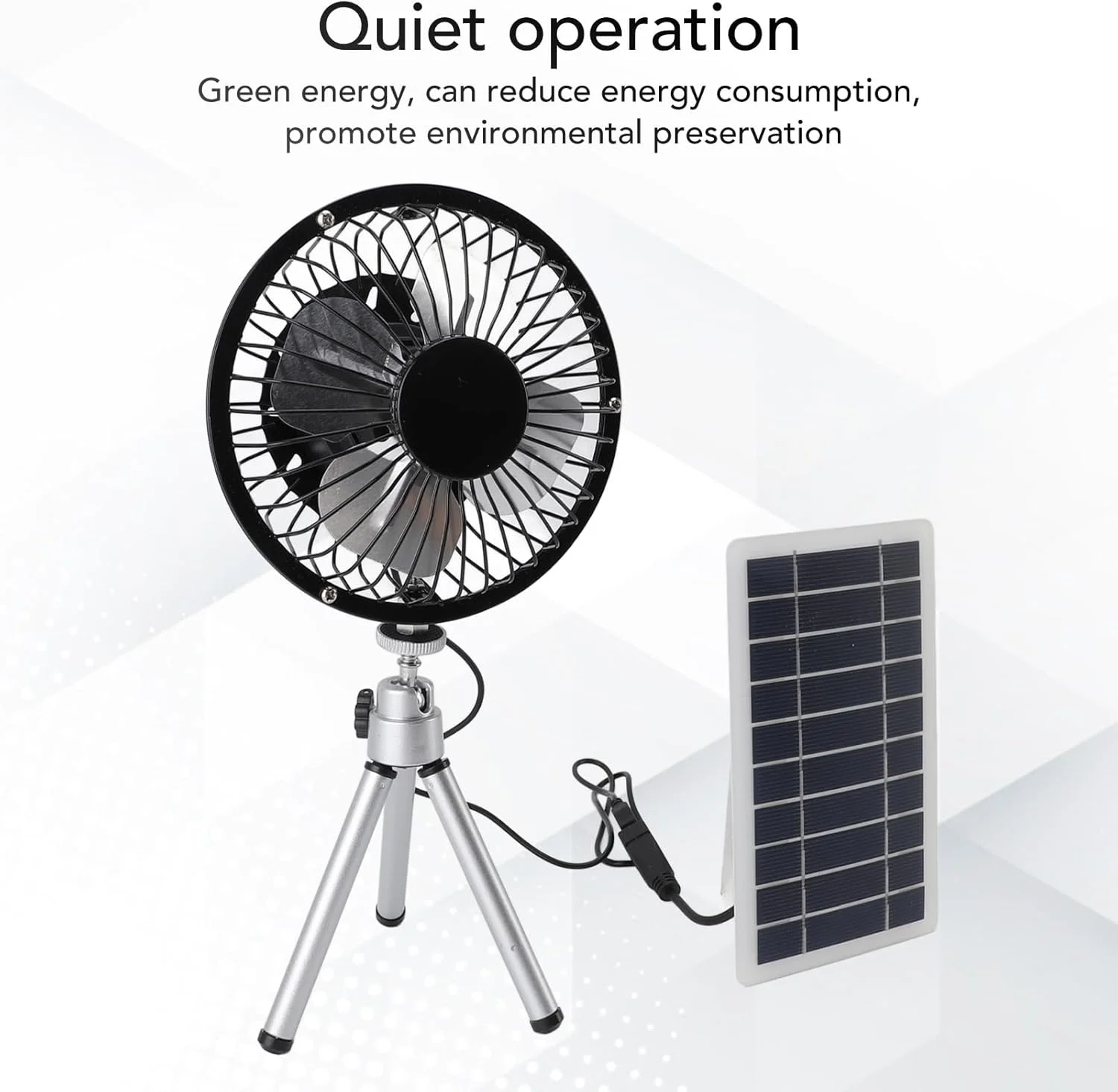 پنل خورشیدی 10 واتی با فن، فن خورشیدی با پایه برای خانه حیوانات خانگی، مرغداری، RV، گلخانه