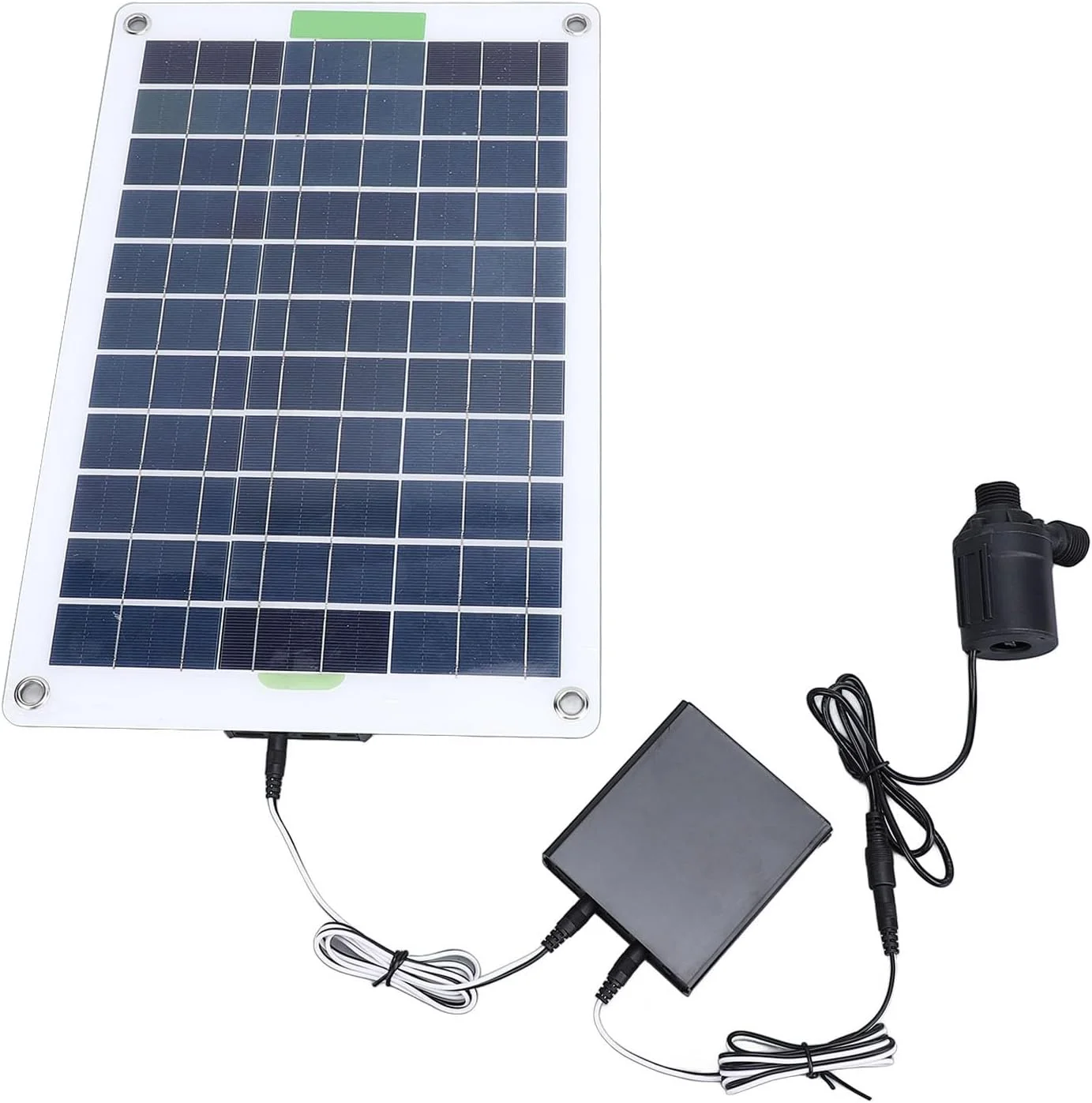 کیت پنل خورشیدی 100 واتی Dpofirs، پمپ فواره آب خورشیدی، به همراه جعبه ذخیره انرژی، برای حوضچه پرندگان، حوض باغ و حوض ماهی