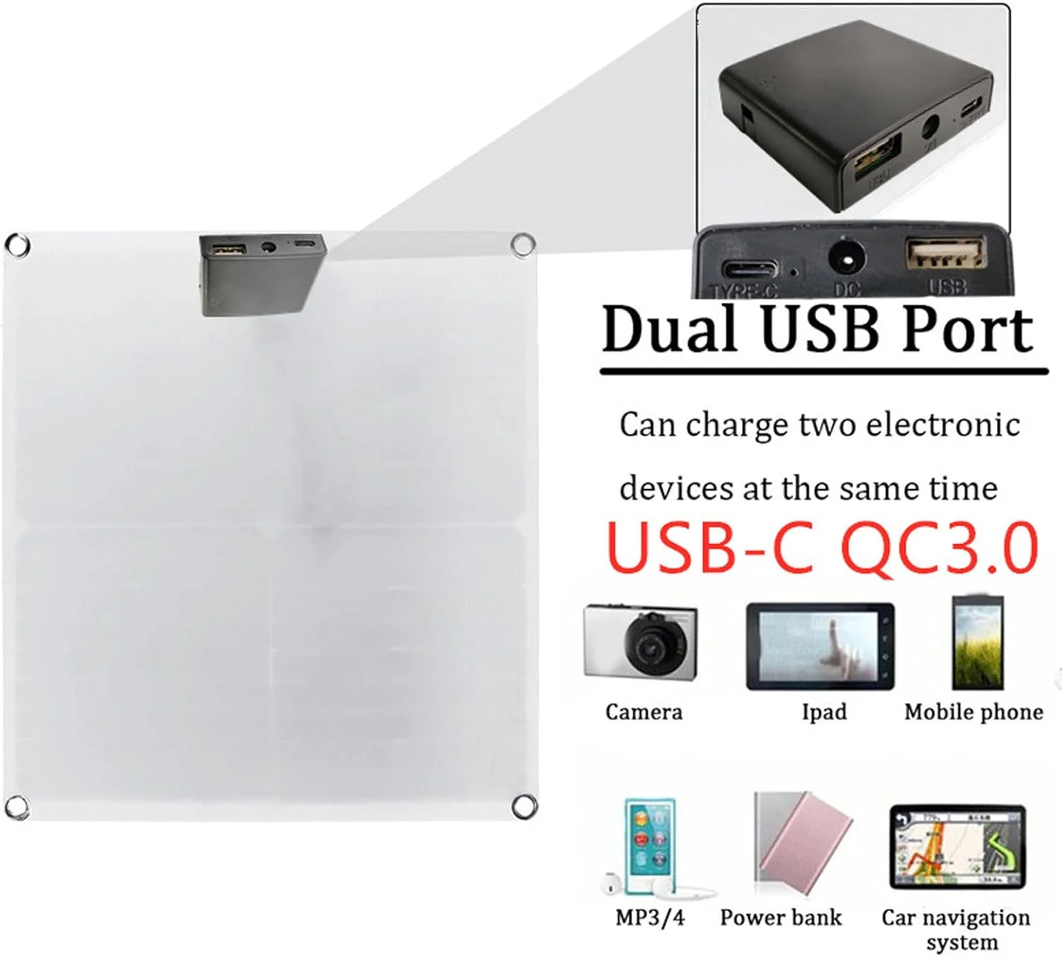 کیت پنل خورشیدی قابل حمل 200 وات 12 ولت | پنل خورشیدی مونوکریستالین با کنترلر شارژ خورشیدی | شارژ سریع QC3.0 USB-C | ایده آل برای خودرو، قایق، دریایی، RV، کمپینگ کیت پنل خورشیدی قابل حمل 200 وات 12 ولت | پنل خورشیدی مونوکریستالین با کنترلر شارژ خورشیدی | شارژ سریع QC3.0 USB-C | ایده آل برای خودرو، قایق، دریایی، RV، کمپینگ