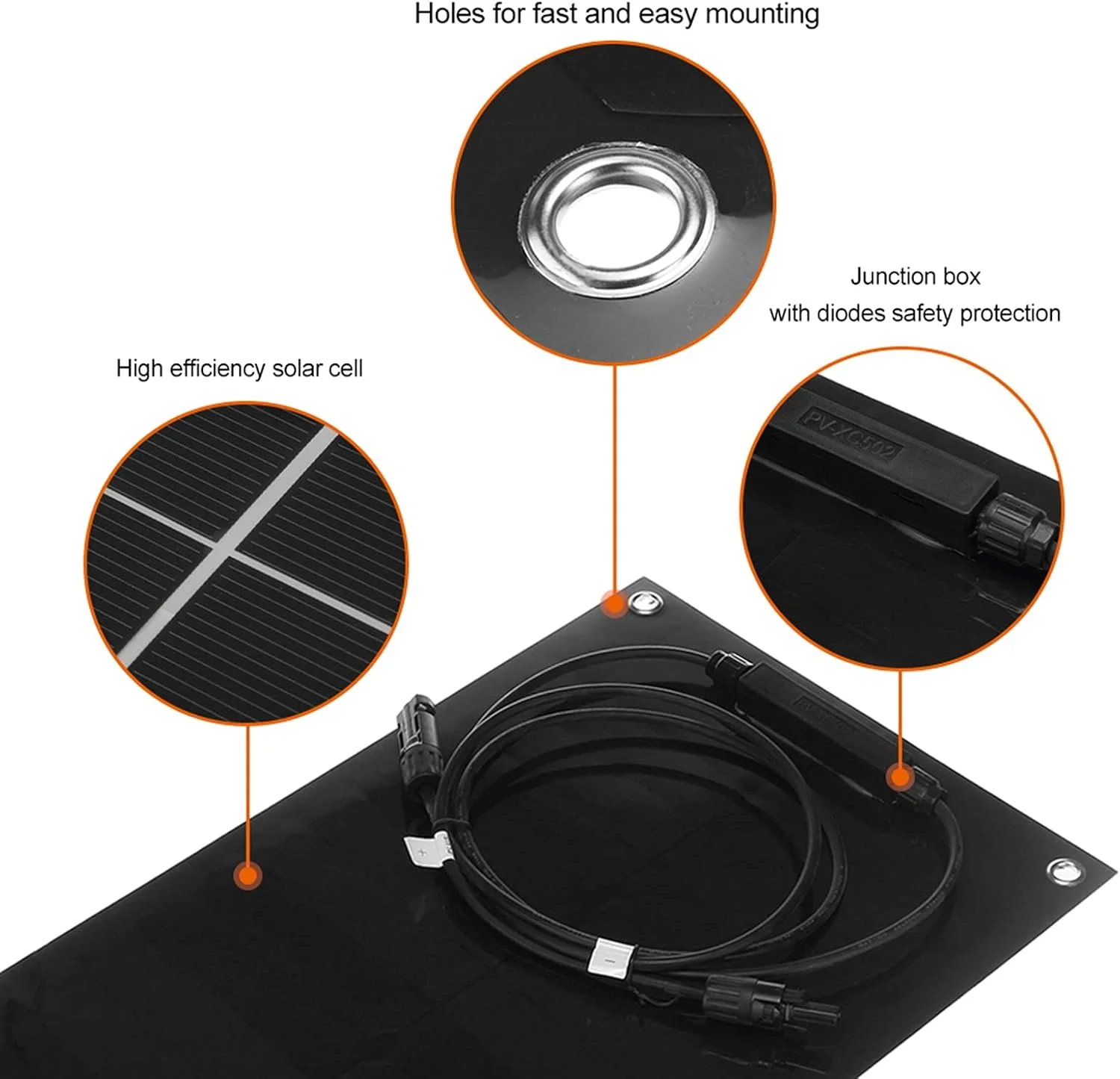 پنل خورشیدی انعطاف پذیر قابل حمل 100 واتی TIM-LI، ماژول قدرت PV با راندمان بالا با کنترلر 30 آمپر/2 پورت USB برای شارژ باتری قایق، کاروان، RV