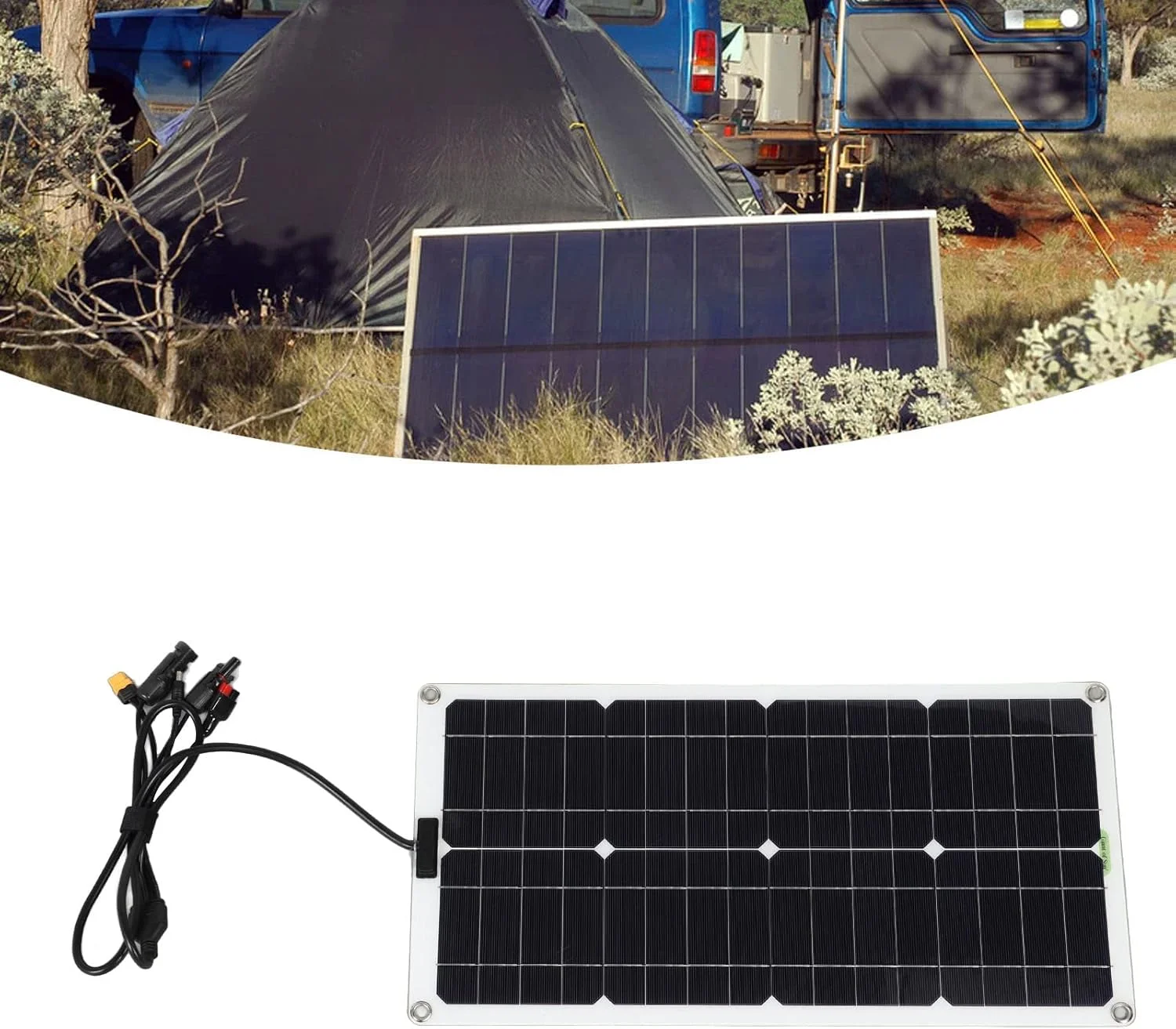 پنل خورشیدی 100 وات، پنل سیلیکونی تک کریستالی با راندمان بالا برای خانه، RV، کمپینگ، دریایی، پشت بام و کاربردهای خارج از شبکه، صرفه جویی در انرژی