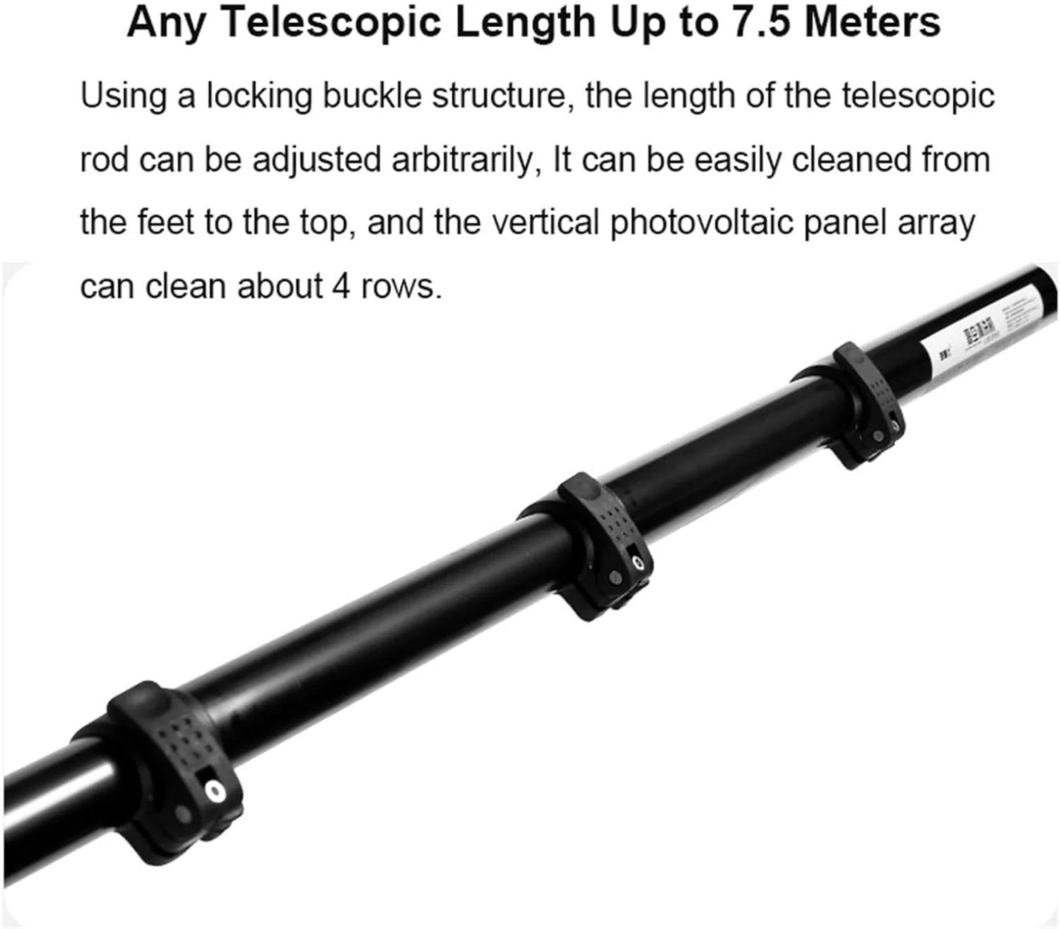 برس تمیز کننده پنل خورشیدی UPIKIT 3.5/5.5/7.5 متری (پمپ آب داخلی) - برق شهری + باتری لیتیومی، سر برس چرخشی، ابزار تمیز کننده قابل حمل فضای باز، 7.5 متری