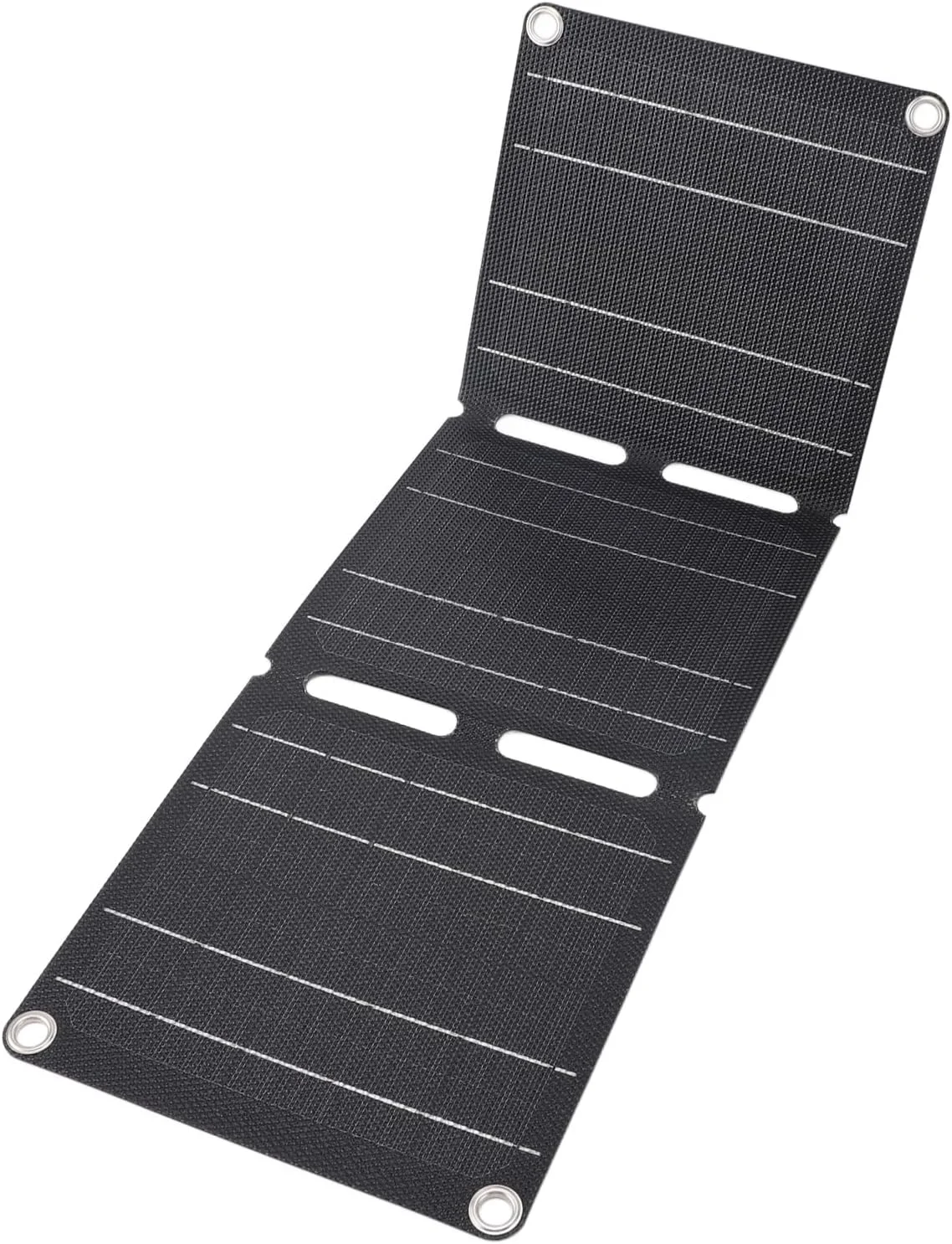 پنل خورشیدی 30 واتی با خروجی USB دوگانه، شارژر خورشیدی تاشو قابل حمل با راندمان بالا با کابل اتصال 1 به 3، ضد آب IP68 برای کمپینگ