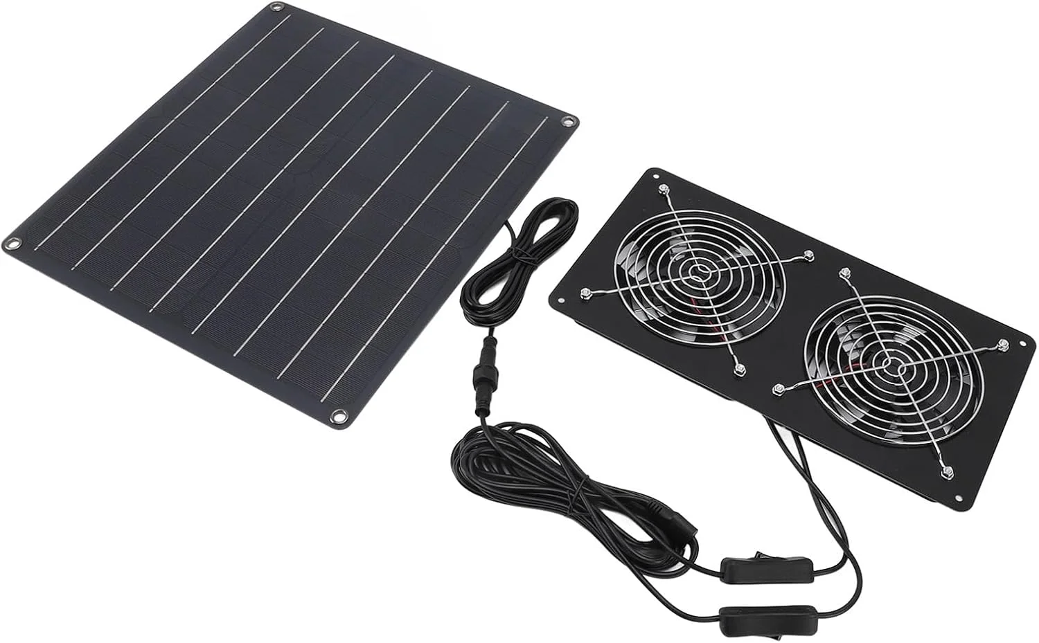 کیت فن خورشیدی با بازدهی انرژی بالا Jiawu با کنترل سوئیچ دوگانه برای گلخانه، سوله، پنل سیلیکونی تک کریستالی