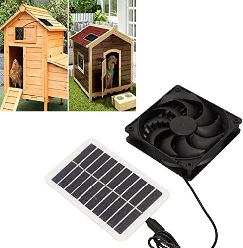 فن تهویه پنل خورشیدی Goshyda، فن خورشیدی 3 واتی برای رفع بو، قابل حمل، صرفه جویی در انرژی، مناسب برای آشپزخانه، گلخانه، خانه حیوانات خانگی، مرغداری، RV