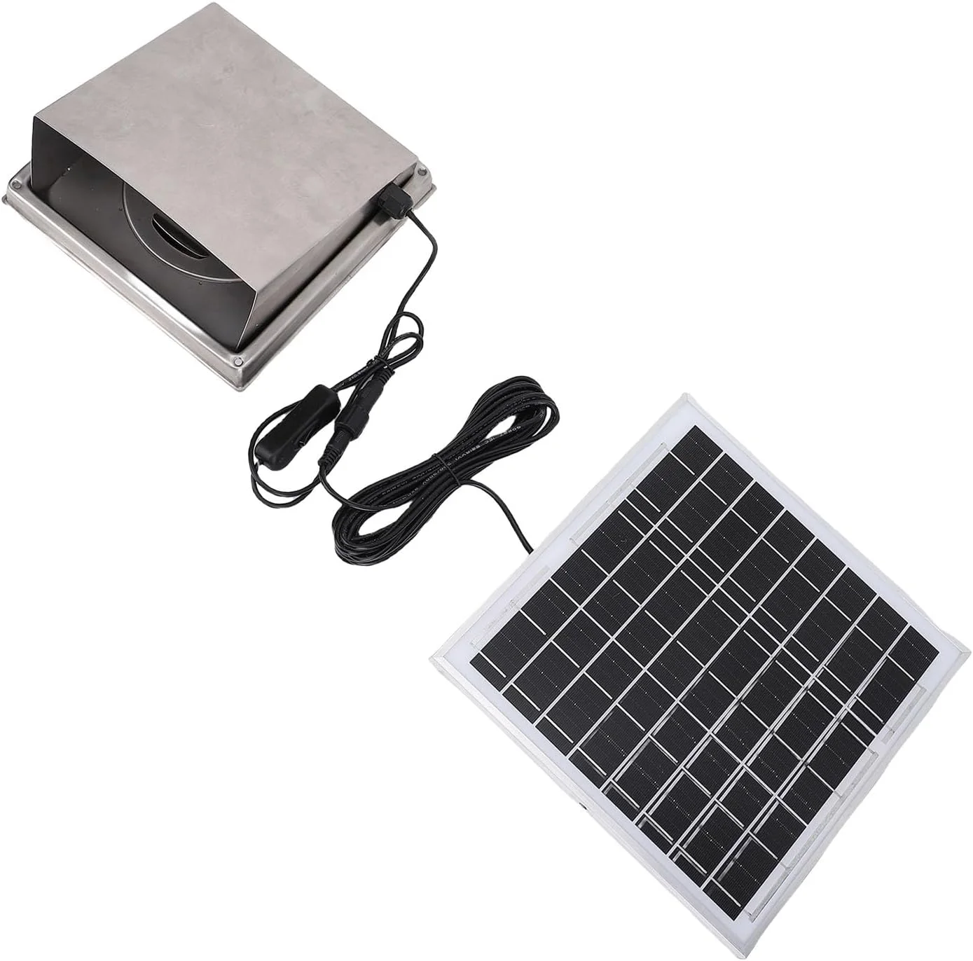 کیت پنل فن خورشیدی Tnfeeon 8W برای تهویه، آلیاژ آلومینیوم و فولاد ضد زنگ، موتور پرسرعت RPM برای گلخانه ها، مرغداری ها و استفاده در فضای باز