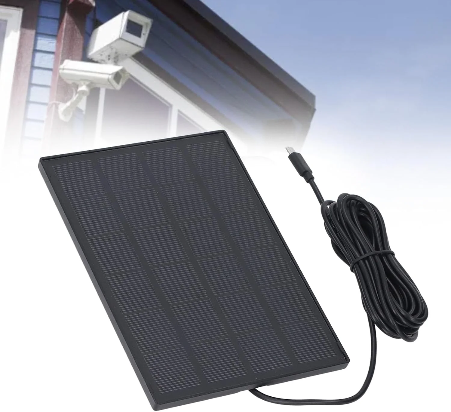 شارژر دوربین پنل خورشیدی 5 واتی 5 ولت Jiawu، پنل خورشیدی بی سیم ضد آب IP66 برای دوربین های امنیتی، برای همه با رابط USB Type-C شارژر دوربین پنل خورشیدی 5 واتی 5 ولت Jiawu، پنل خورشیدی بی سیم ضد آب IP66 برای دوربین های امنیتی، برای همه با رابط USB Type-C