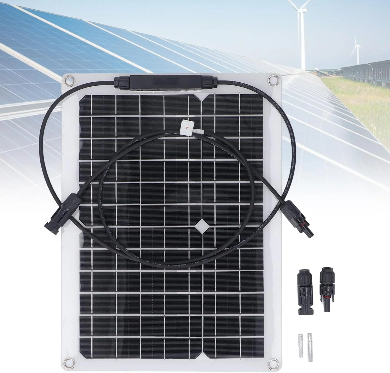 پنل خورشیدی 15 واتی سیلیکون مونوکریستالی، شارژر پنل خورشیدی USB، عملکرد بالا، قابل حمل، نگهدارنده باتری، گیره/نگهدارنده باتری 18 ولت، برای RV، دریایی، قایق، سیستم خارج از شبکه