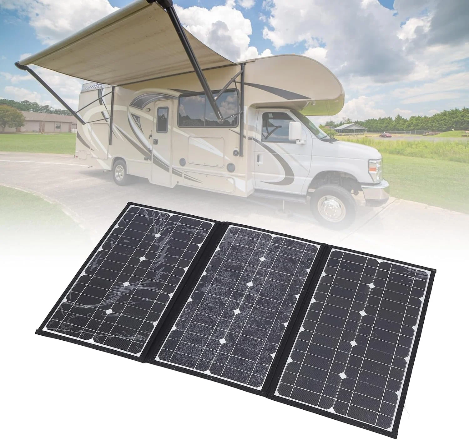 پنل خورشیدی تاشو 200 واتی Jiawu برای خانه سیار - خودرو، راندمان تبدیل بالا برای فعالیت های فضای باز