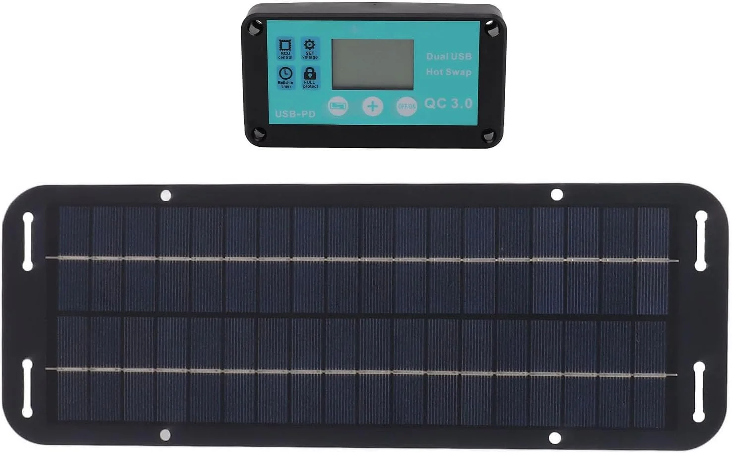کیت پنل خورشیدی Asixxsix، پنل خورشیدی قابل حمل 20 وات 12 ولت 24 ولت با کنترلر MPPT ضد آب، ترکیب کنترلر خروجی USB با راندمان بالا برای مسافرت با خودرو، کمپینگ و خانه