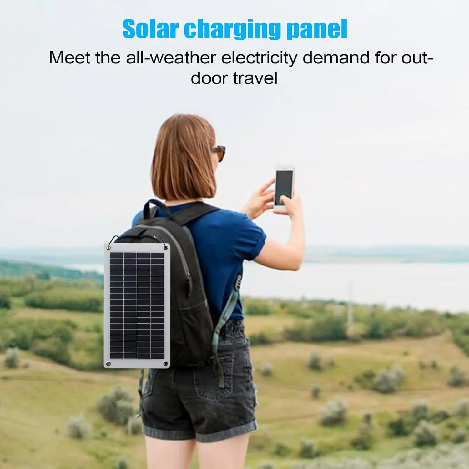 پنل خورشیدی قابل حمل 10 وات 18 ولت ضد آب، شارژر تلفن همراه USB برای فضای باز، مناسب کمپینگ، پیاده روی، بقا در طبیعت، کوله گردی، مسافرت، خودرو، خانه سیار، ساحل و جشنواره