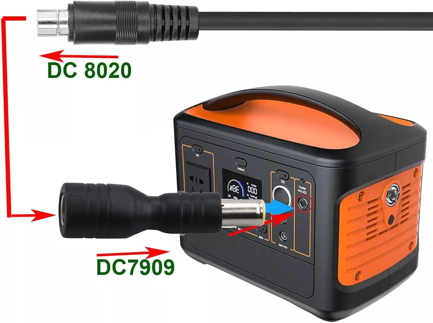 آداپتور تبدیل کانکتور DC7909 به DC8020 برای پنل خورشیدی 100W 150W 180W 200W (دو عدد)