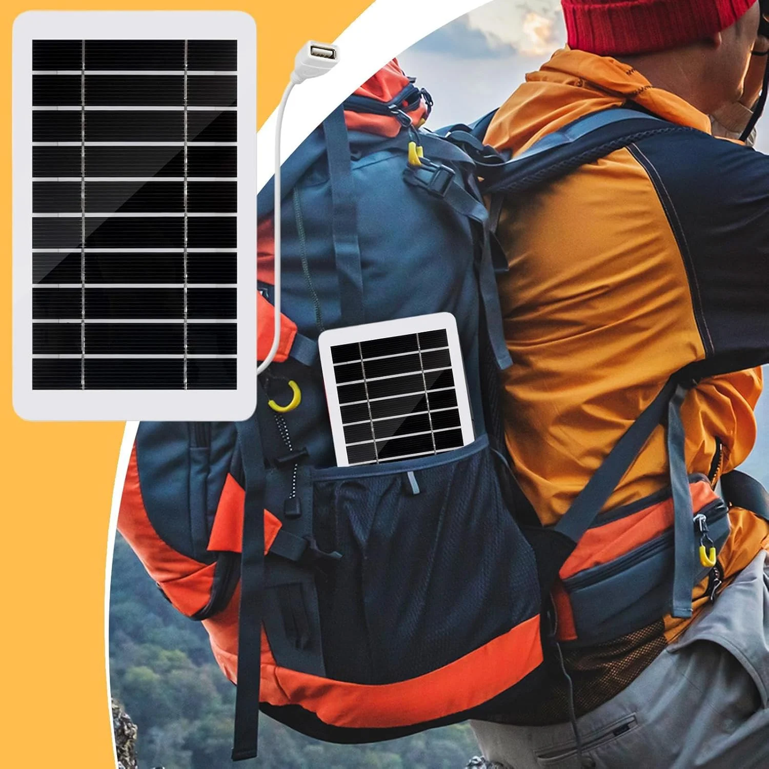 پنل خورشیدی قابل حمل | شارژر ماژول PV تک کریستالی با راندمان بالا - خروجی ولتاژ 5 ولت، راه حل انرژی خورشیدی با راندمان بالا برای کمپینگ، پشتیبان برق، خانه متحرک، دریایی، مزرعه، قایق، مسافرت