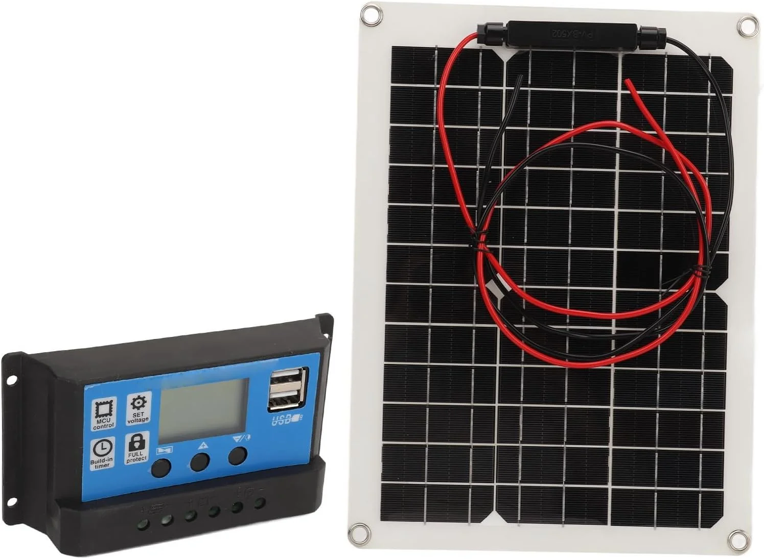 کیت پنل خورشیدی 15 واتی Sorandy، پنل خورشیدی IP67، کنترلر شارژ 2 ولت 24 ولت 50 آمپر، طراحی ضد باران برای شارژ کمپینگ RV در فضای باز