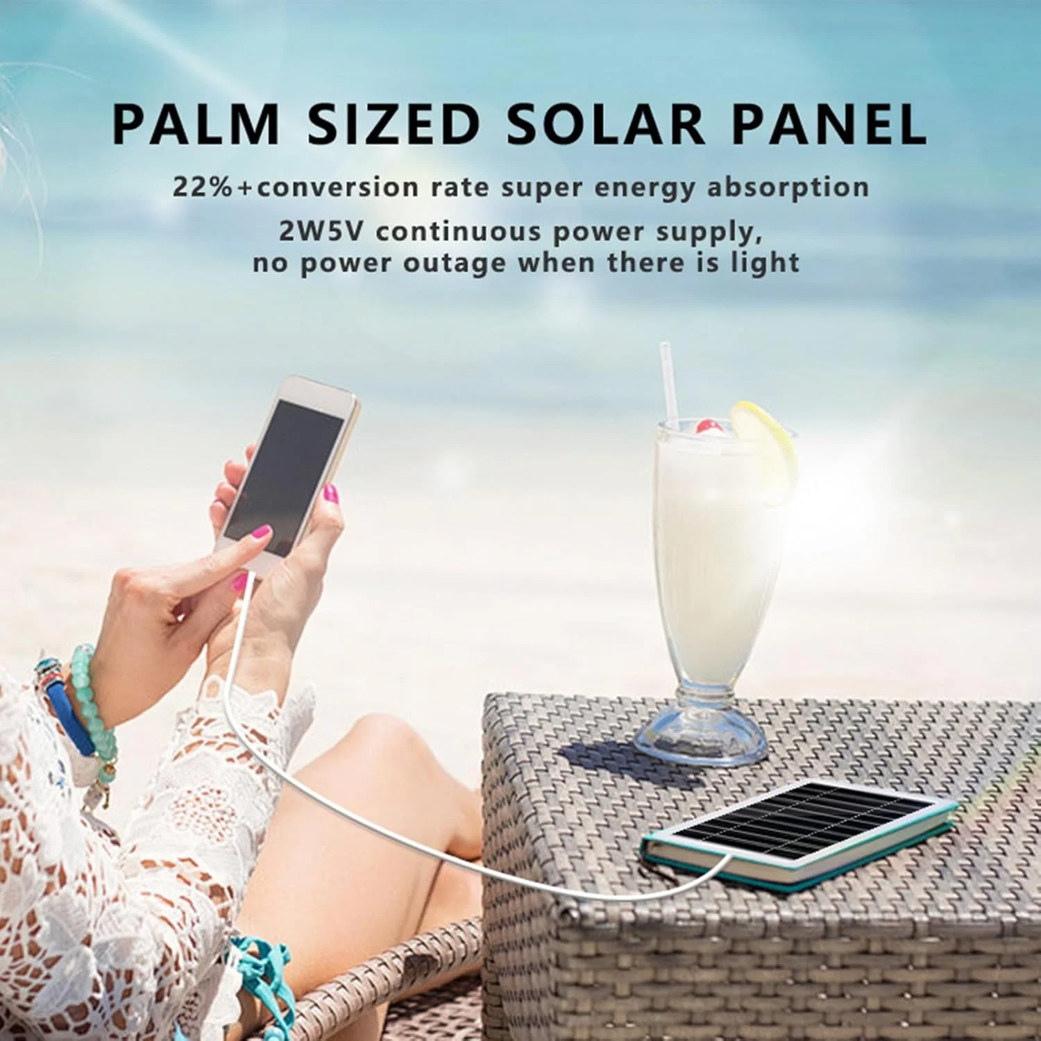 پنل خورشیدی قابل حمل - پنل های خورشیدی تک کریستالی برای RV | خروجی ولتاژ 5 ولت، راه حل انرژی خورشیدی با راندمان بالا برای پشتیبانی برق کمپینگ، خانه سیار، دریایی، مزرعه، قایق، تریلر مسافرتی، پشت بام