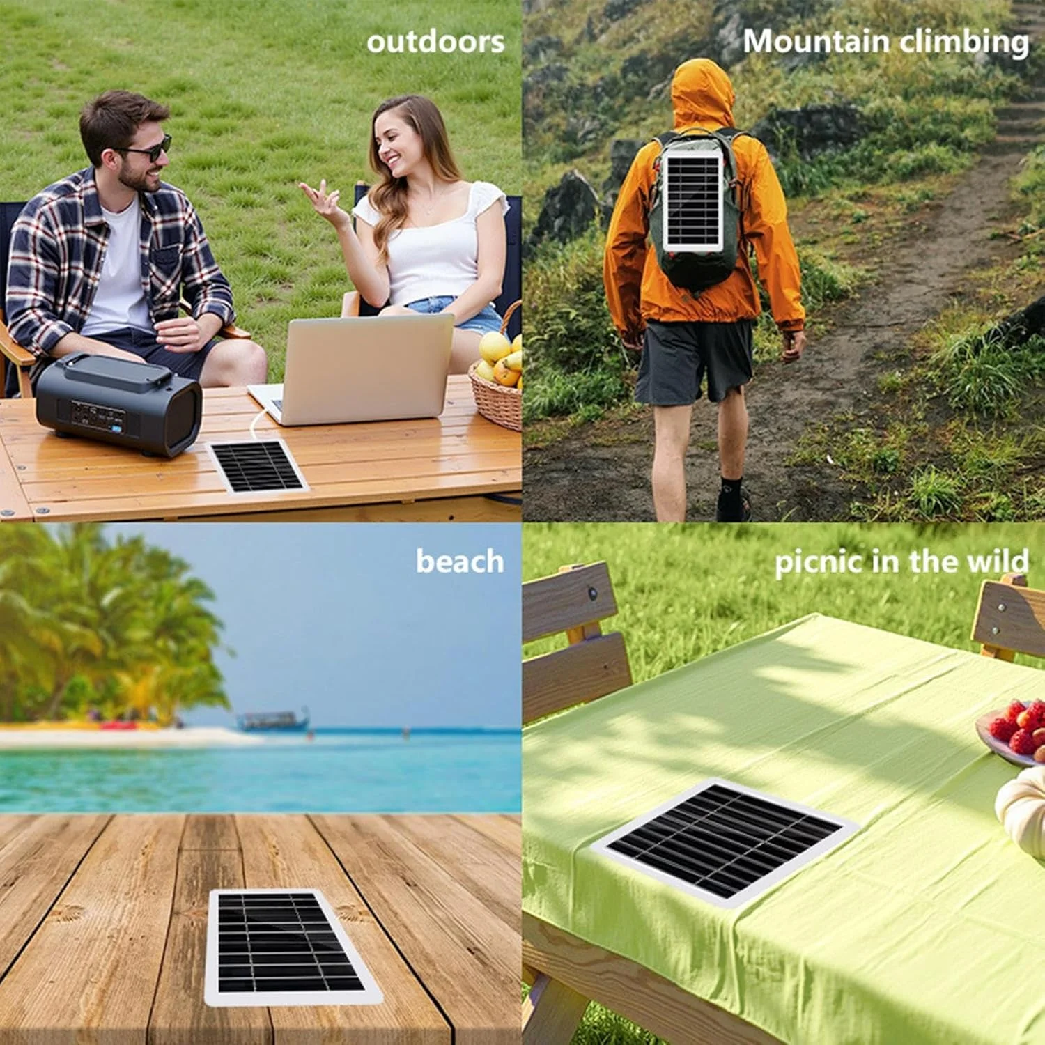 پنل خورشیدی RV | شارژر ماژول PV تک کریستالی با راندمان بالا - خروجی ولتاژ 5 ولت، راه حل انرژی خورشیدی ضد آب برای سفر دریایی، مزرعه، تریلر، فضای باز، قایق، پشت بام، کاربردهای خارج از شبکه