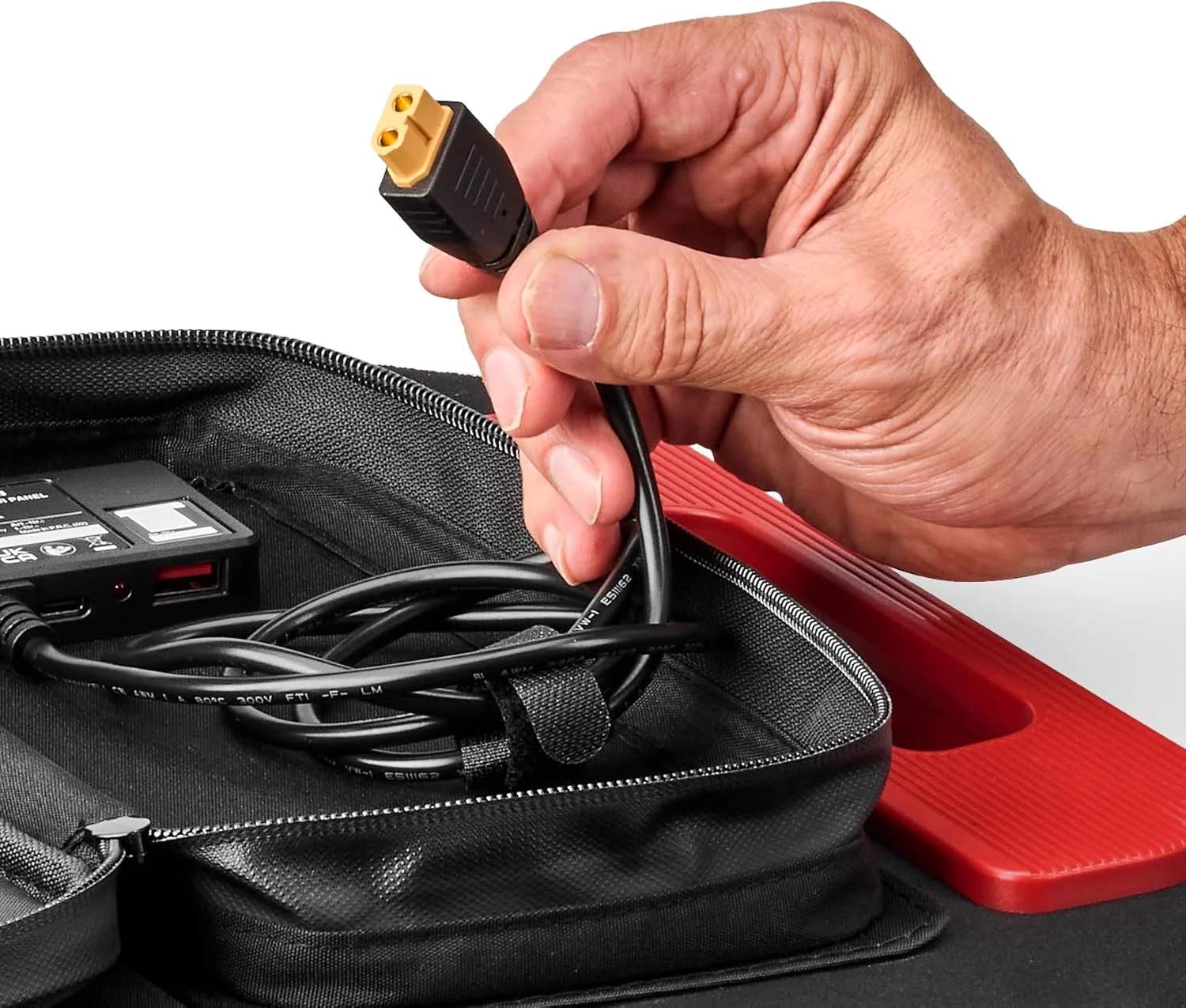 پنل خورشیدی 40 واتی اصلی اینهل، پنل خورشیدی تاشو 40 واتی قابل حمل، لوازم جانبی کمپینگ و فضای باز برای ایستگاه برق باتری اینهل، شامل 1 کابل XT60 و 1 کابل USB-C