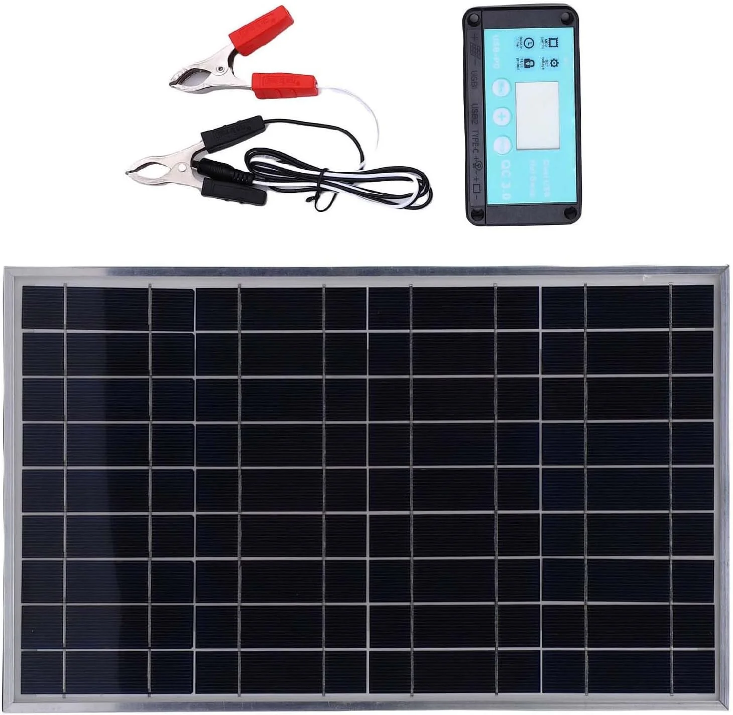 کیت استارتر پنل خورشیدی 100 واتی | سیستم باتری برای خودرو، کاروان، قایق، RV، تریلر، کلبه خارج از شبکه، ATV، نیازهای برق در فضای باز کیت استارتر پنل خورشیدی 100 واتی | سیستم باتری برای خودرو، کاروان، قایق، RV، تریلر، کلبه خارج از شبکه، ATV، نیازهای برق در فضای باز