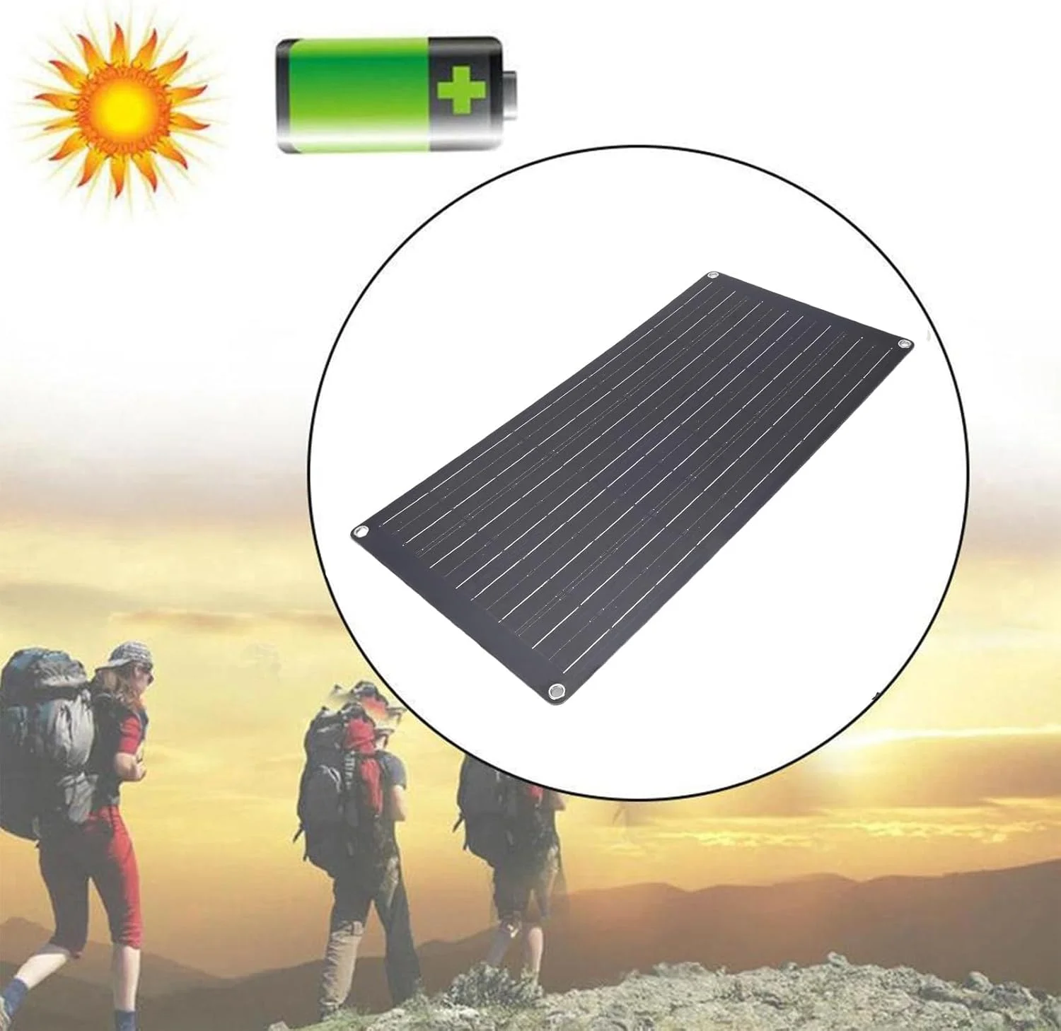 کیت شارژر پنل خورشیدی 25 واتی Cryfokt با کاپ مکنده، خروجی DC، منبع تغذیه قابل حمل برای RV، قایق، باتری ماشین، کمپینگ و مسافرت