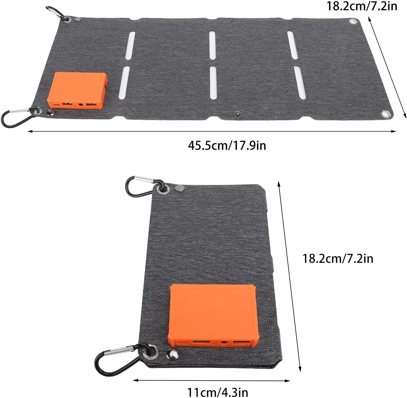 شارژر پنل خورشیدی تاشو 40 واتی Omabeta، مونوکریستالین USB قابل حمل با خروجی 12 ولت 5 ولت QC شارژ سریع برای کمپینگ و مسافرت در فضای باز