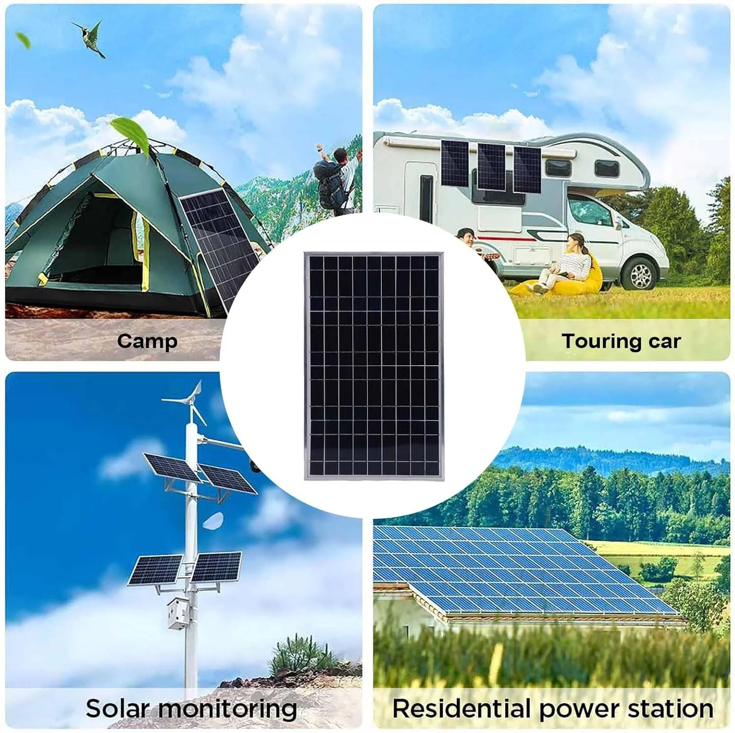 پنل خورشیدی با کنترلر شارژ | کیت استارتر پنل خورشیدی 100 واتی - سیستم اینورتر باتری برای کابین، کاروان، دریایی، تریلر، RV، قایق، کاربردهای سیستم خارج از شبکه پنل خورشیدی با کنترلر شارژ | کیت استارتر پنل خورشیدی 100 واتی - سیستم اینورتر باتری برای کابین، کاروان، دریایی، تریلر، RV، قایق، کاربردهای سیستم خارج از شبکه