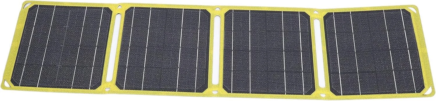 پنل خورشیدی سیلیکونی مونوکریستالی 40 واتی، پنل شارژ تاشو خورشیدی ETFE ضد آب USB Type C شارژر قابل حمل با تنظیم کننده ولتاژ، برای کمپینگ در فضای باز