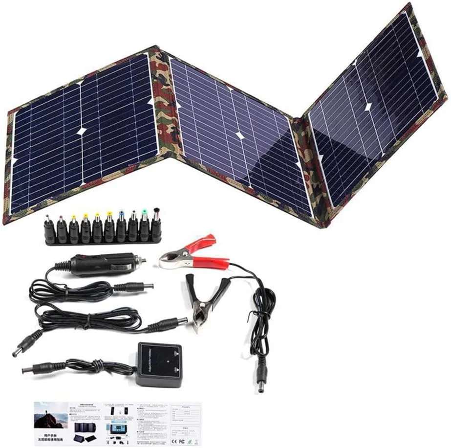 کیت پنل خورشیدی قابل حمل GZDodek 40W تاشو مونوکریستال با کنترلر 2 خروجی USB برای کمپینگ، RV، قایق، تریلر، برق اضطراری، خودرو، ایستگاه ژنراتور دریایی