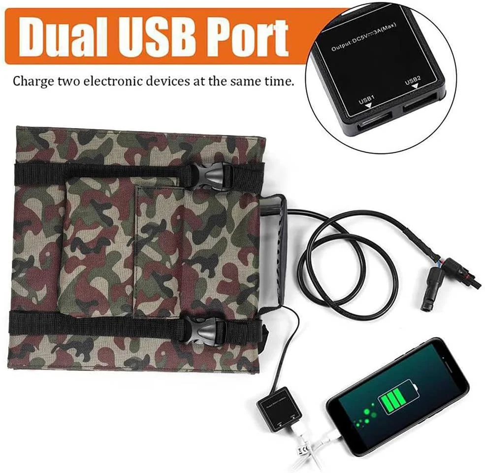 کیت پنل خورشیدی قابل حمل GZDodek 40W تاشو مونوکریستال با کنترلر 2 خروجی USB برای کمپینگ، RV، قایق، تریلر، برق اضطراری، خودرو، ایستگاه ژنراتور دریایی