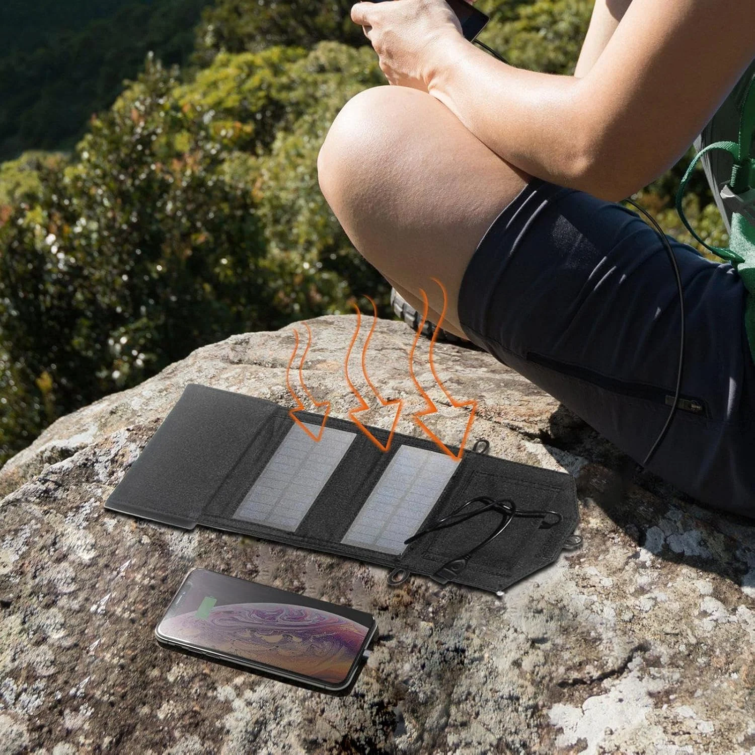 پنل خورشیدی تاشو | پنل های خورشیدی قابل حمل برای کمپینگ 72 وات | سیستم کنترلر باتری ضد آب برای پیاده روی در فضای باز، بالکن، خانه، کوله گردی و مسافرت خارج از شبکه