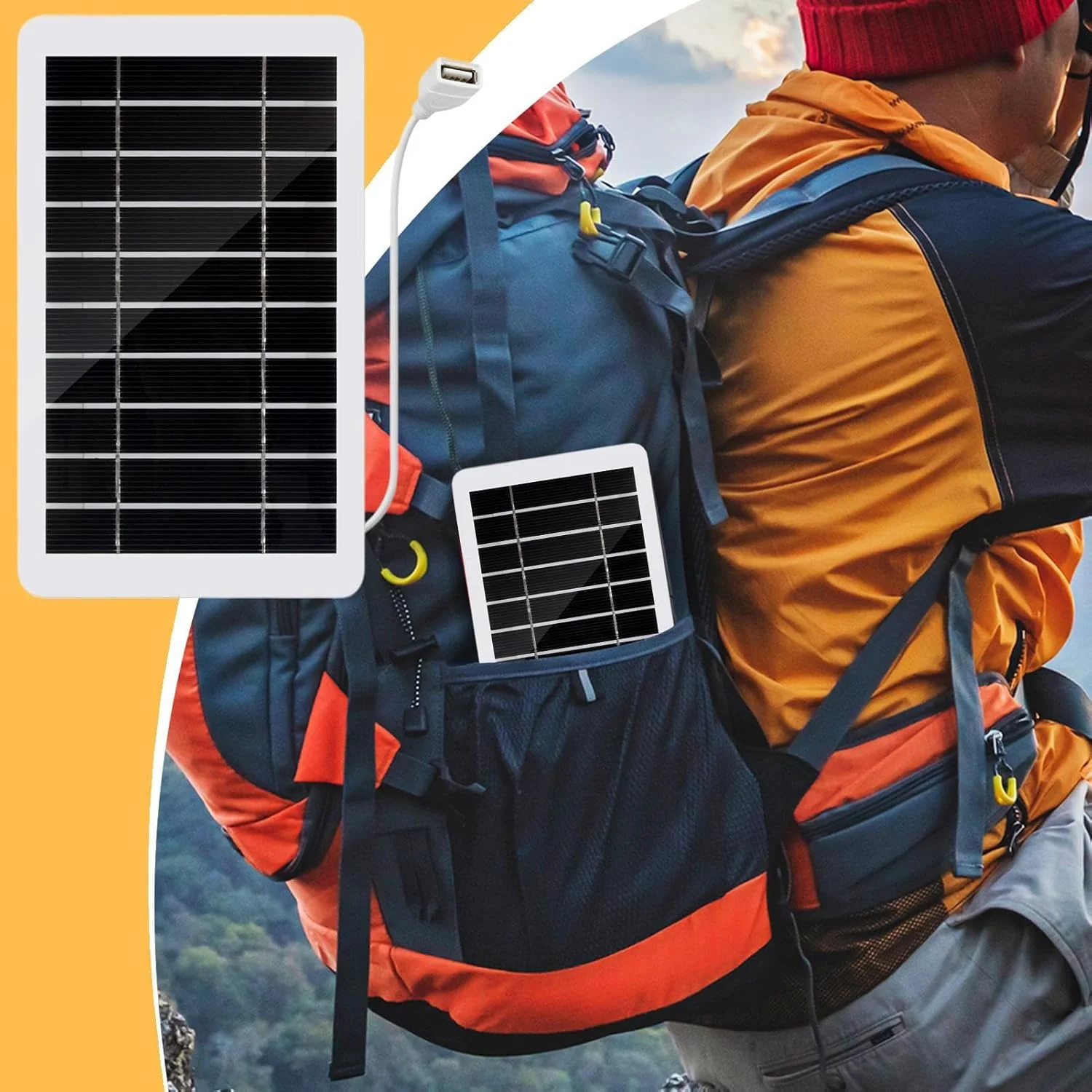 پنل خورشیدی - پنل های خورشیدی مونوکریستالی با راندمان بالا، خروجی ولتاژ 5 ولت، جمع کننده انرژی خورشیدی برای کمپینگ، پشتیبان برق، مسافرت با قایق، کاربردهای خارج از شبکه، خانه سیار