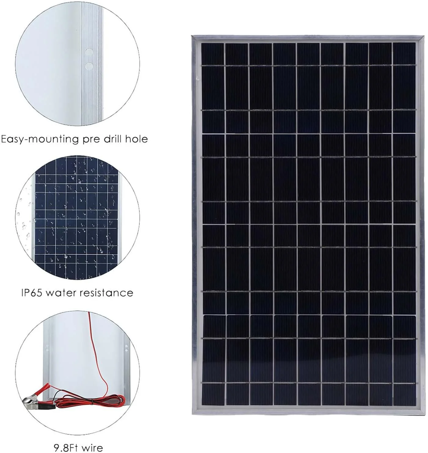 پنل خورشیدی 100 وات مونوکریستالاین، باتری سیستم اینورتر برای کابین کاروان دریایی تریلر RV قایق سیستم خارج از شبکه پنل خورشیدی 100 وات مونوکریستالاین، باتری سیستم اینورتر برای کابین کاروان دریایی تریلر RV قایق سیستم خارج از شبکه