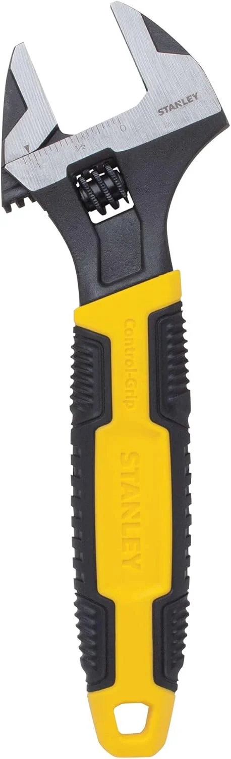 آچار فرانسه قابل تنظیم استنلی مکس استیل 30 x 200 میلی متر با پوشش فسفاته محافظ و دسته دو ماده ای ارگونومیک 0-90-948