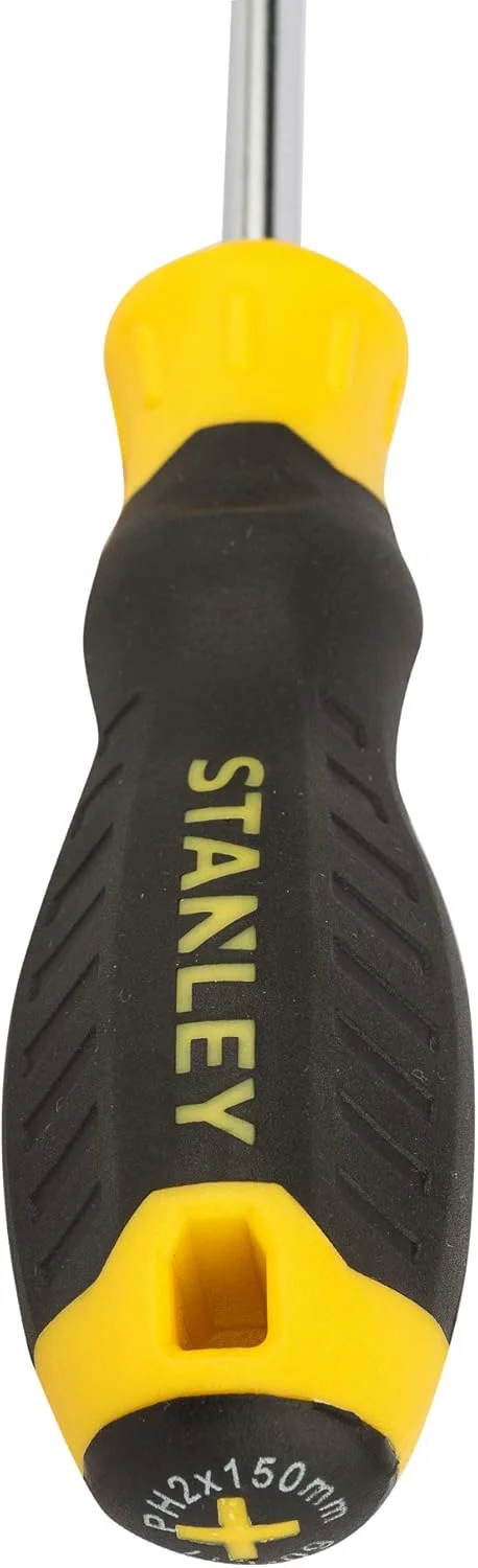 پیچ گوشتی استنلی مدل Stmt60811-8 با دسته نرم، دوسو PH2 به طول 150 میلی‌متر (زرد و مشکی)