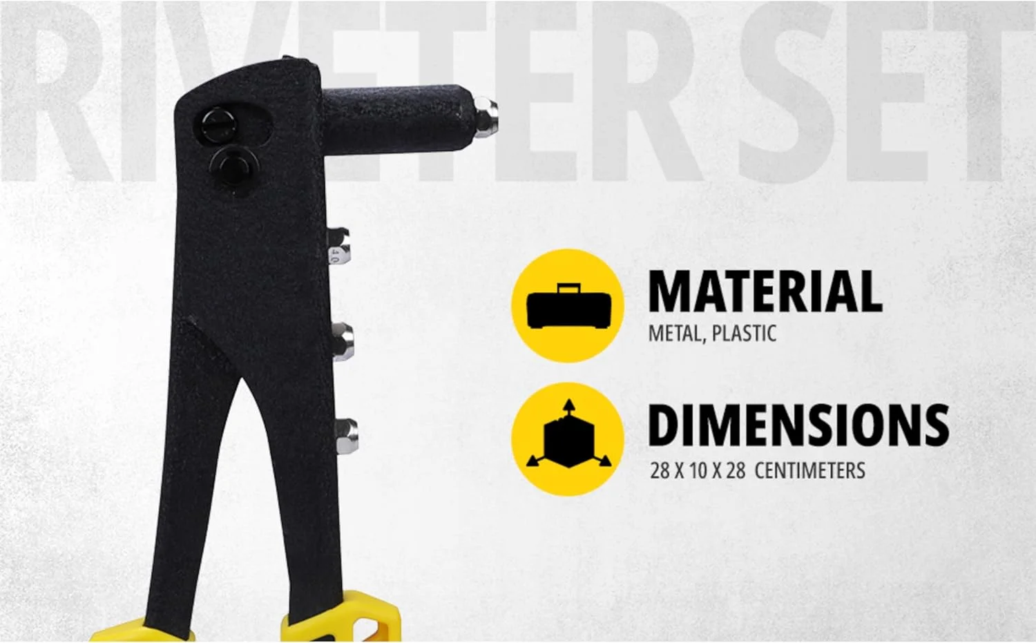 مجموعه پرچ کن سنگین استنلی مدل Tht69800-8، زرد