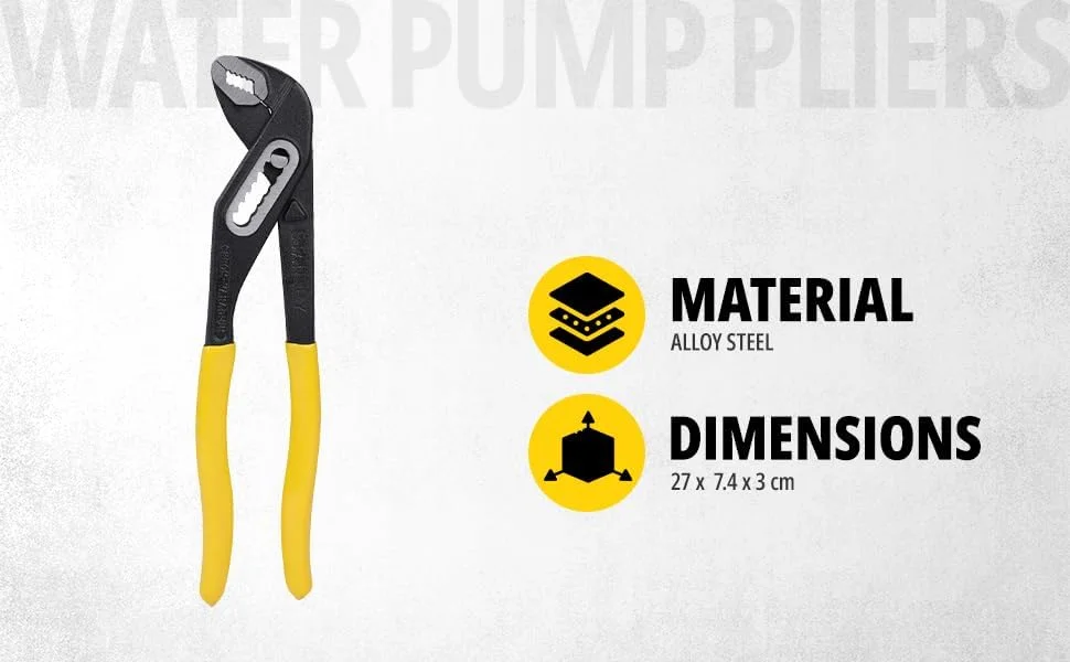 انبر کلاغی 10 اینچی باریک فولادی استنلی مدل 71-669 با خواص ضد خوردگی مناسب برای لوله کشی، زرد و مشکی