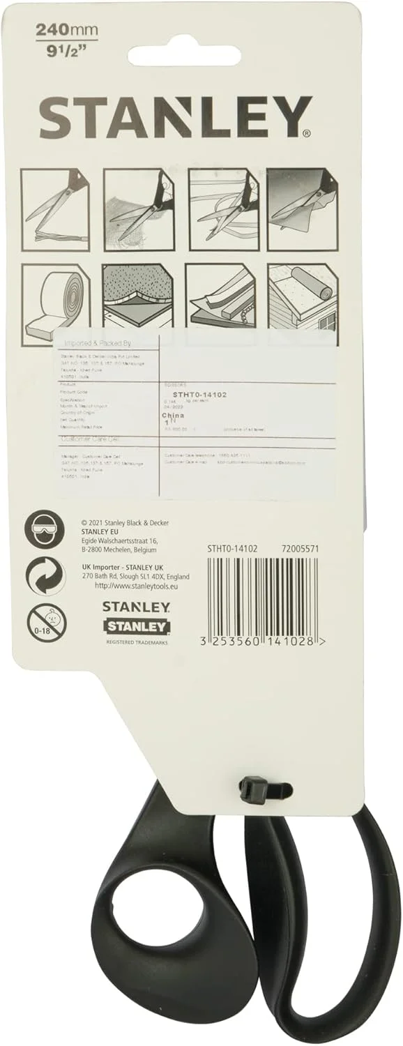 قیچی همه کاره استنلی مدل Stht0-14102Bt، نقره ای/مشکی، 240 میلی متر