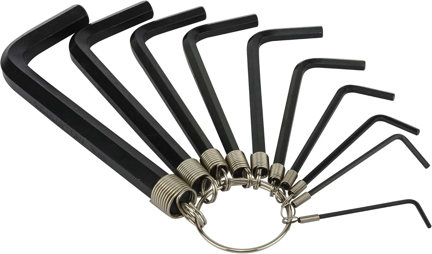 مجموعه 10 آچار آلن استنلی با حلقه، مدل STMT69213-8، ابعاد 11.8x26.4x0.4 سانتی متر، مشکی/زرد