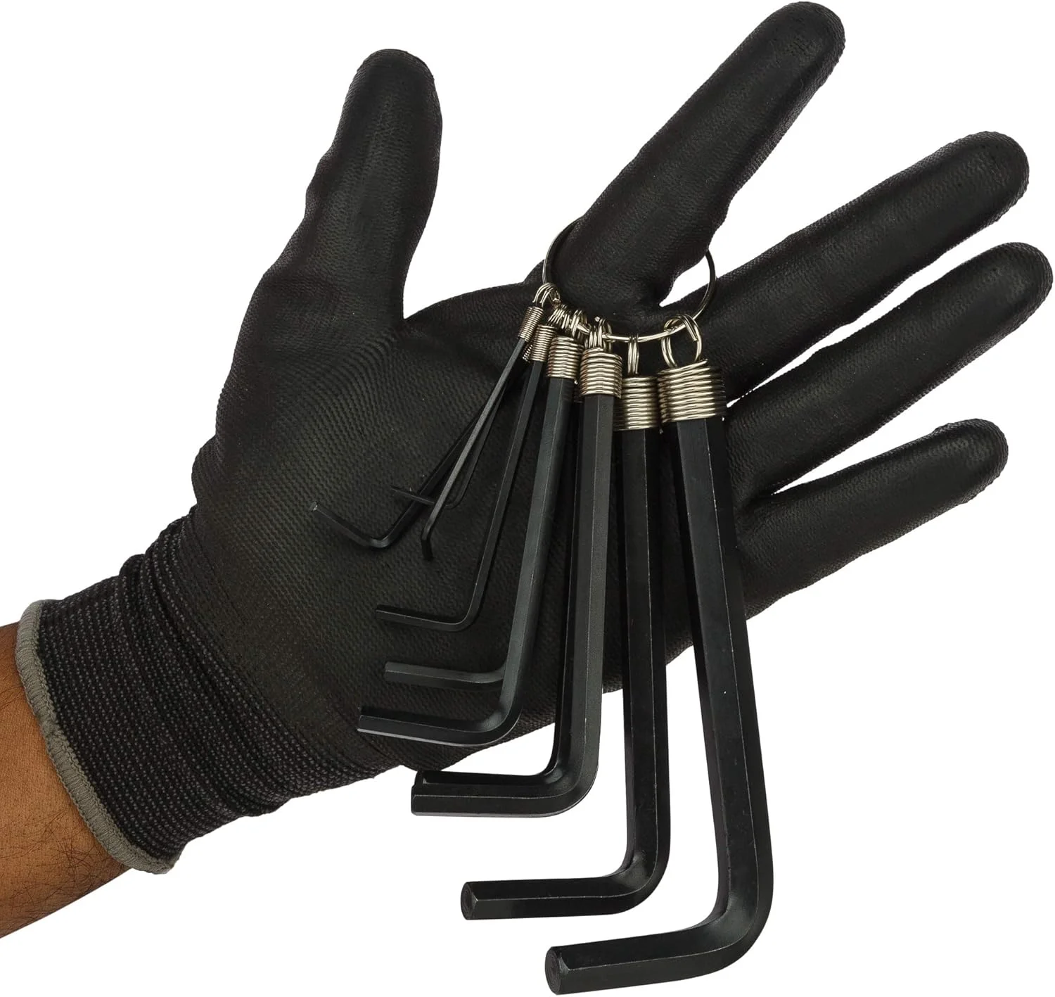 مجموعه 10 آچار آلن استنلی با حلقه، مدل STMT69213-8، ابعاد 11.8x26.4x0.4 سانتی متر، مشکی/زرد