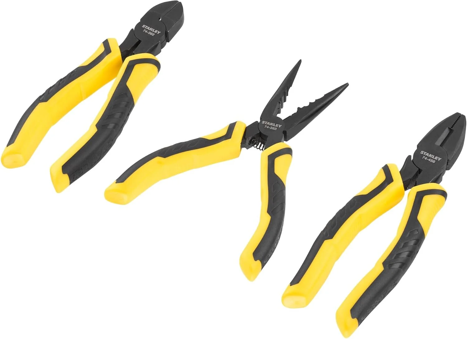 انبر دست استنلی مدل STHT0-75094 با دسته کنترل-گریپ، مشکی/زرد