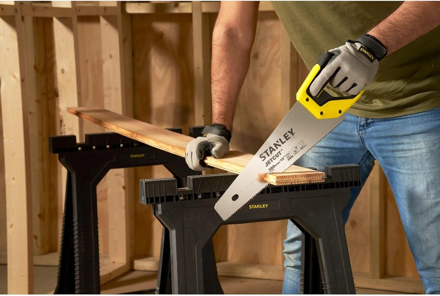 اره دستی ظریف بر استنلی مدل "Jet Cut" 2-15-594، چند رنگ، 380 میلی متر