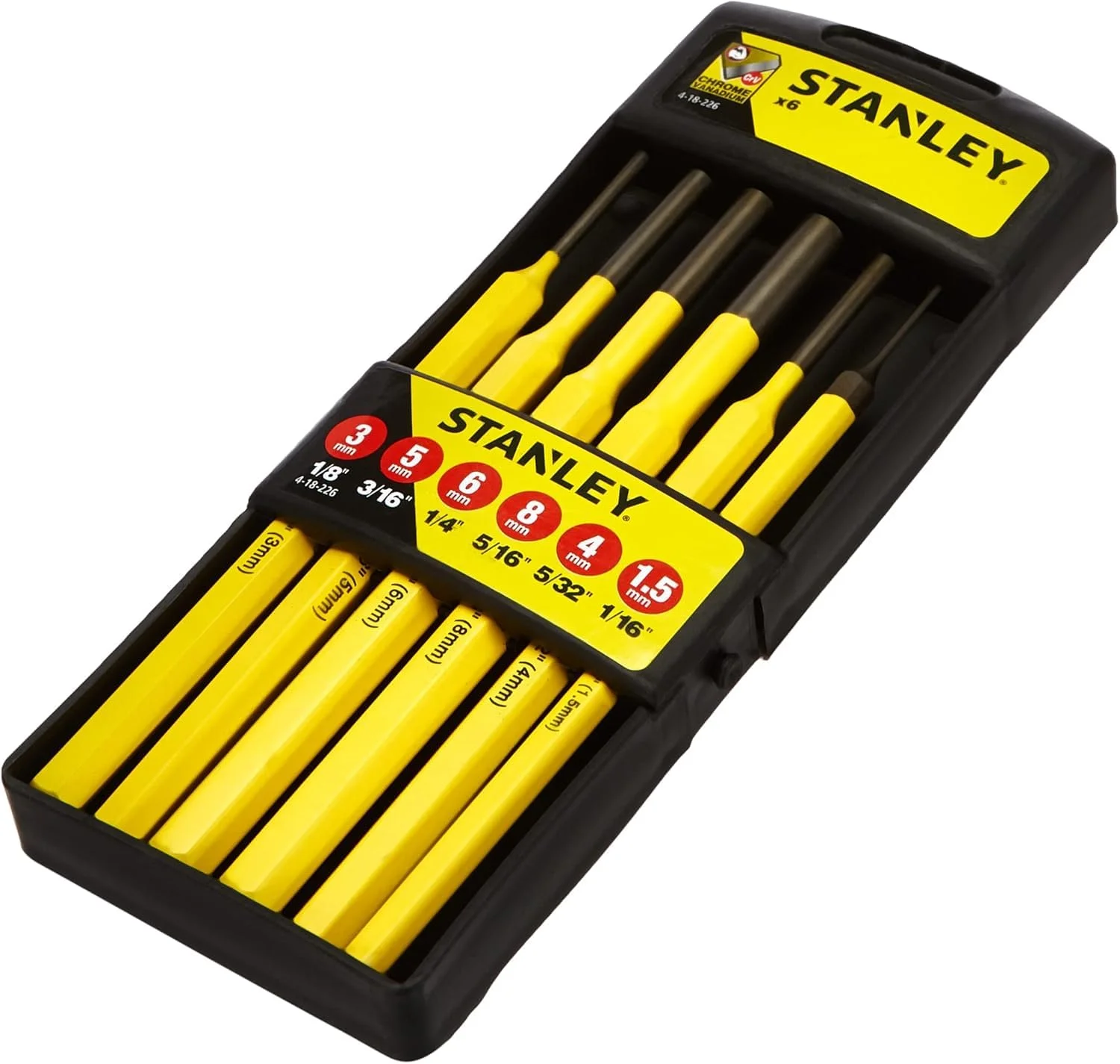 مجموعه پانچ 6 عددی استنلی مدل 418226، مشکی/زرد