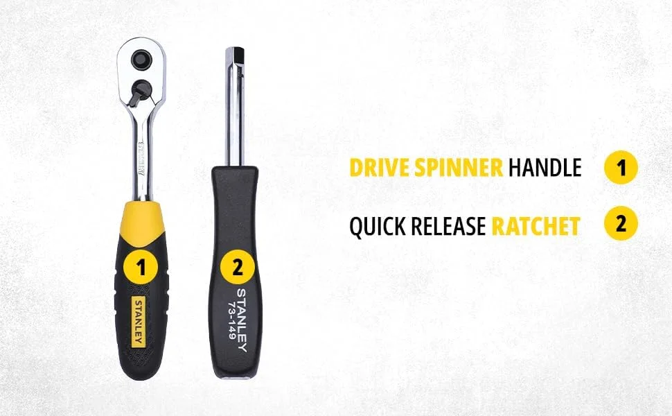 جعبه ابزار 46 پارچه بکس 1/4 اینچ متریک استنلی