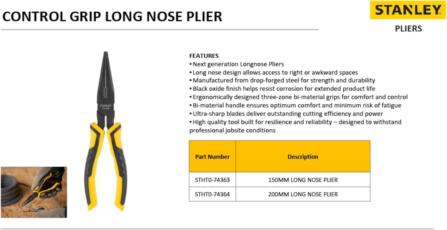 انبر دم باریک استنلی مدل STHT0-74364