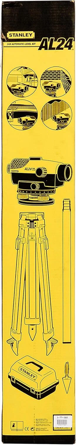 سه پایه 1.60 متری، میله اندازه گیری 5 متری، کیف حمل سخت، زرد/مشکی، 1-77-160