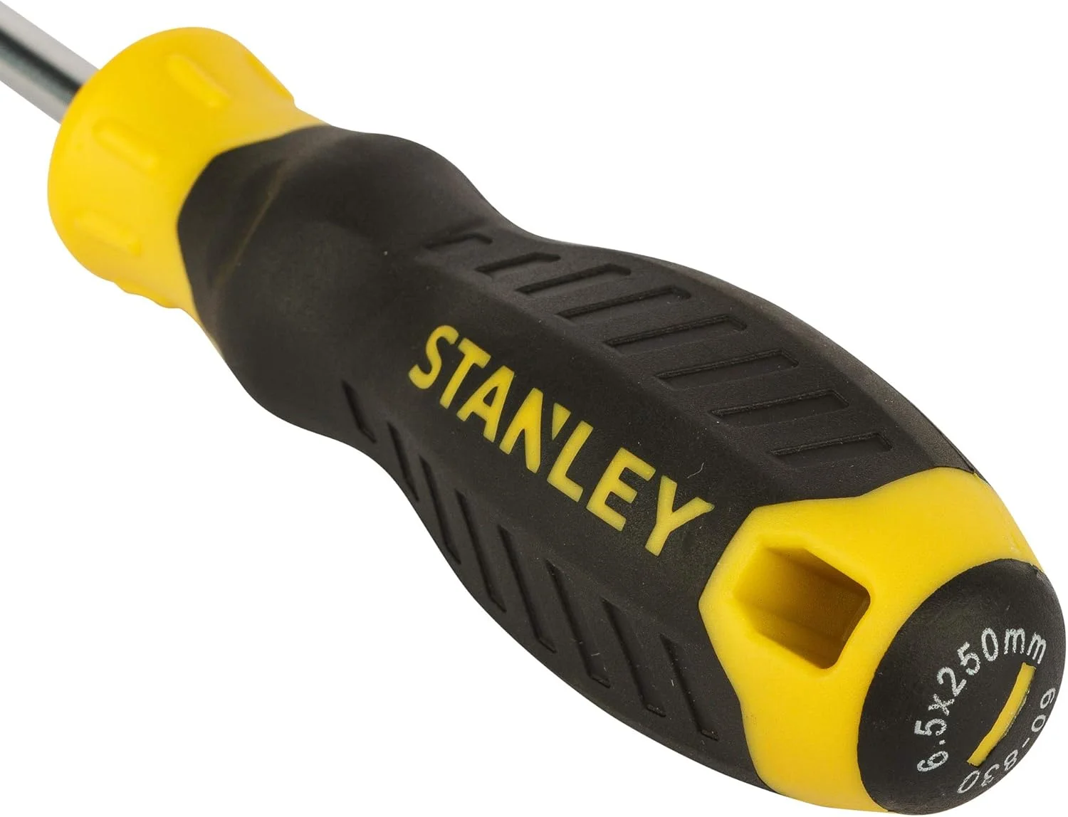 پیچ گوشتی دوسو استاندارد استنلی مدل STMT60830-8 با دسته روکش دار، 6.5 میلی متر در 250 میلی متر، مشکی و زرد